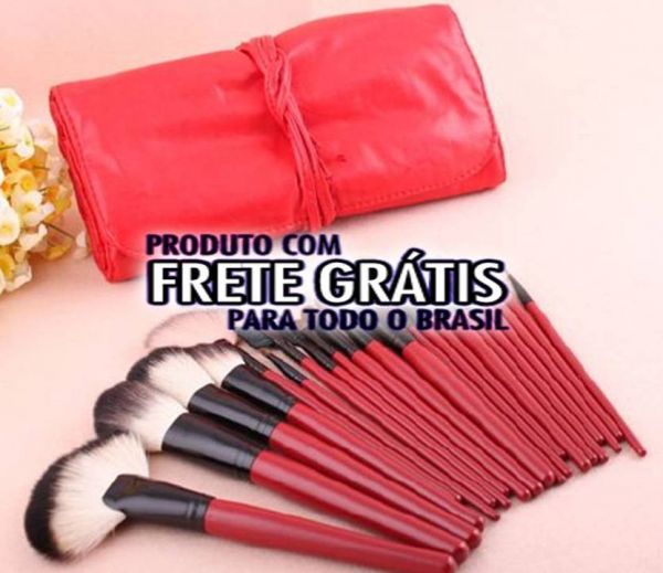 Kit 22 Pincéis Vermelhos