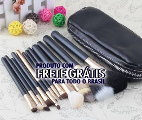 Kit 12 pinceis Réplica Mac - Ferrolho Dourado